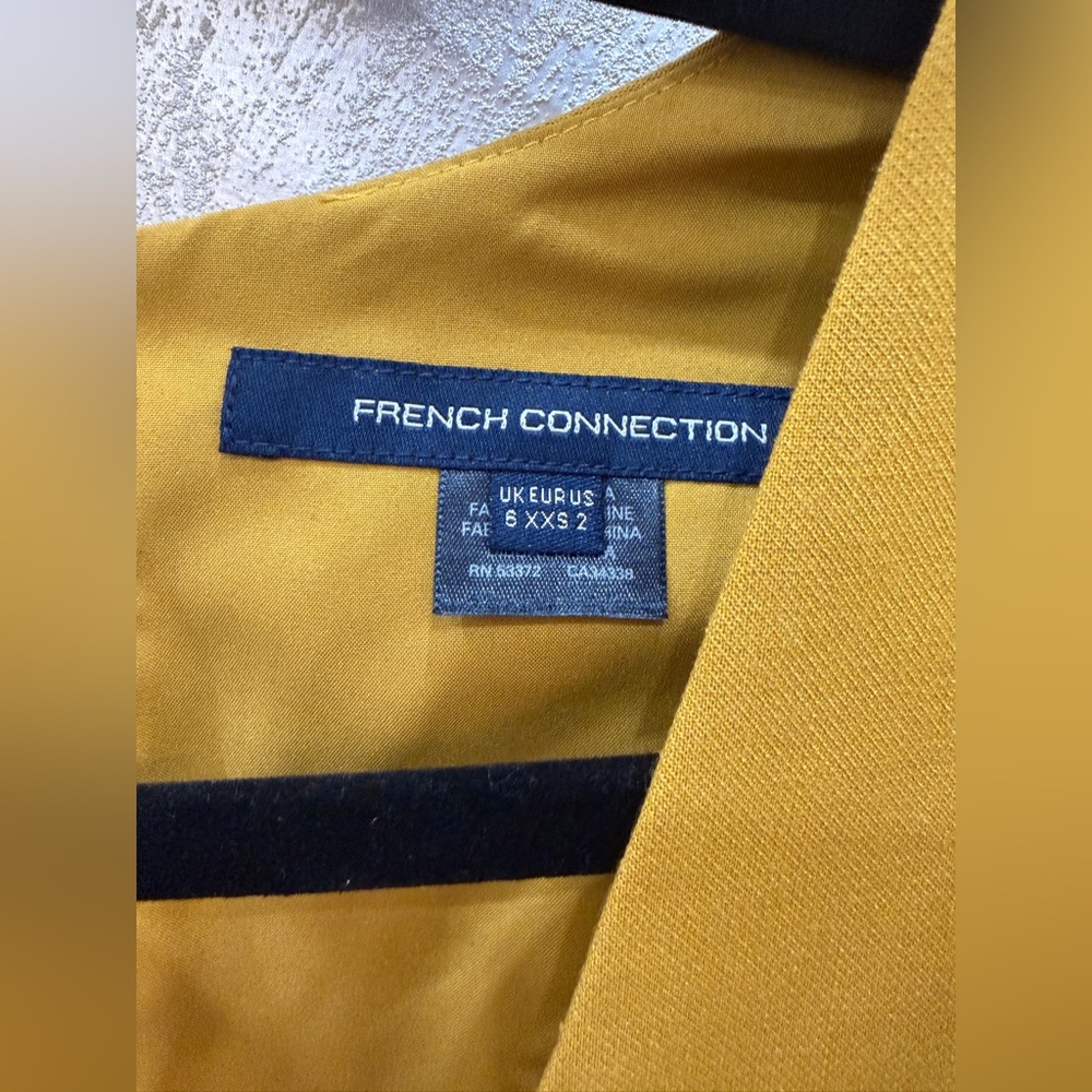 French Connection Mustard Ruffle Mini Dress - Picture 2 of 3